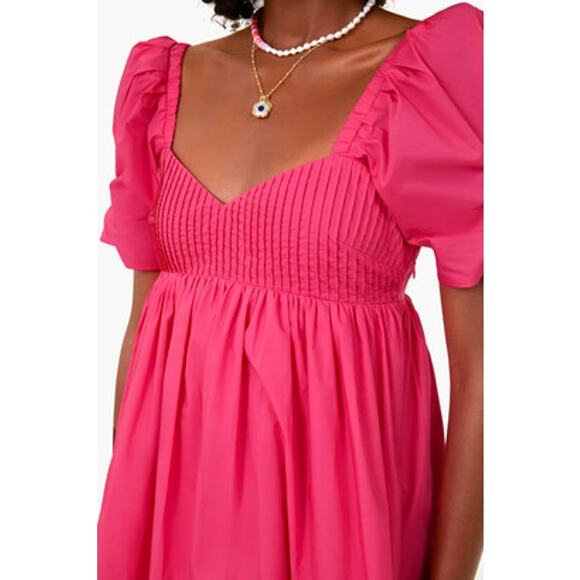 Tuckernuck Hyacinth House Preppy Barbie Pink Mini Puff Sleeves Graduation Dress - Picture 5 of 12